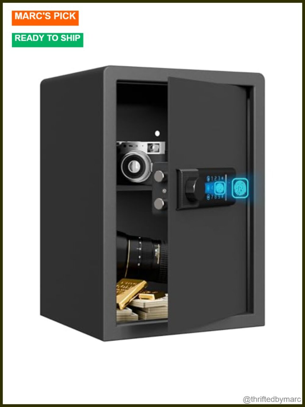 Biometric Fingerprint Safe Box 1.8 CuFt Steel Home Security